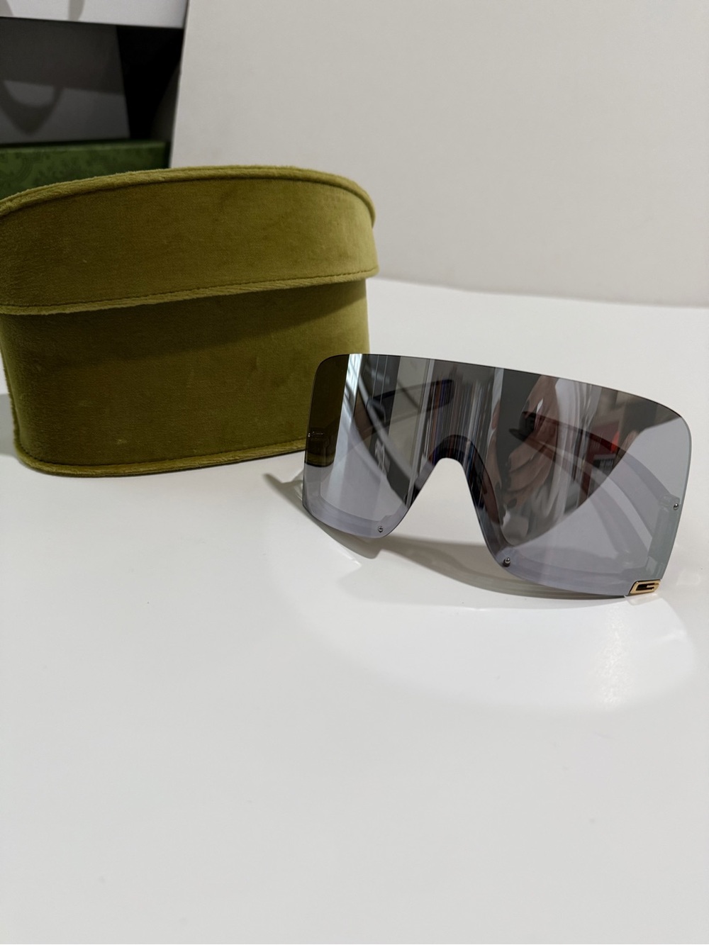 Gucci Shield Sunglasses- Silver